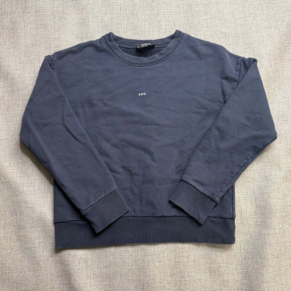 A.P.C. Rue Madame Paris Sweatshirt Women's XS Navy Center Logo